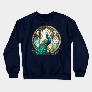 Stained Glass Peacock Crewneck Sweatshirt